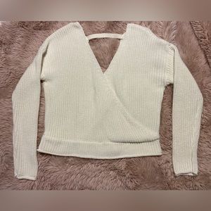Crisscross knit sweater
